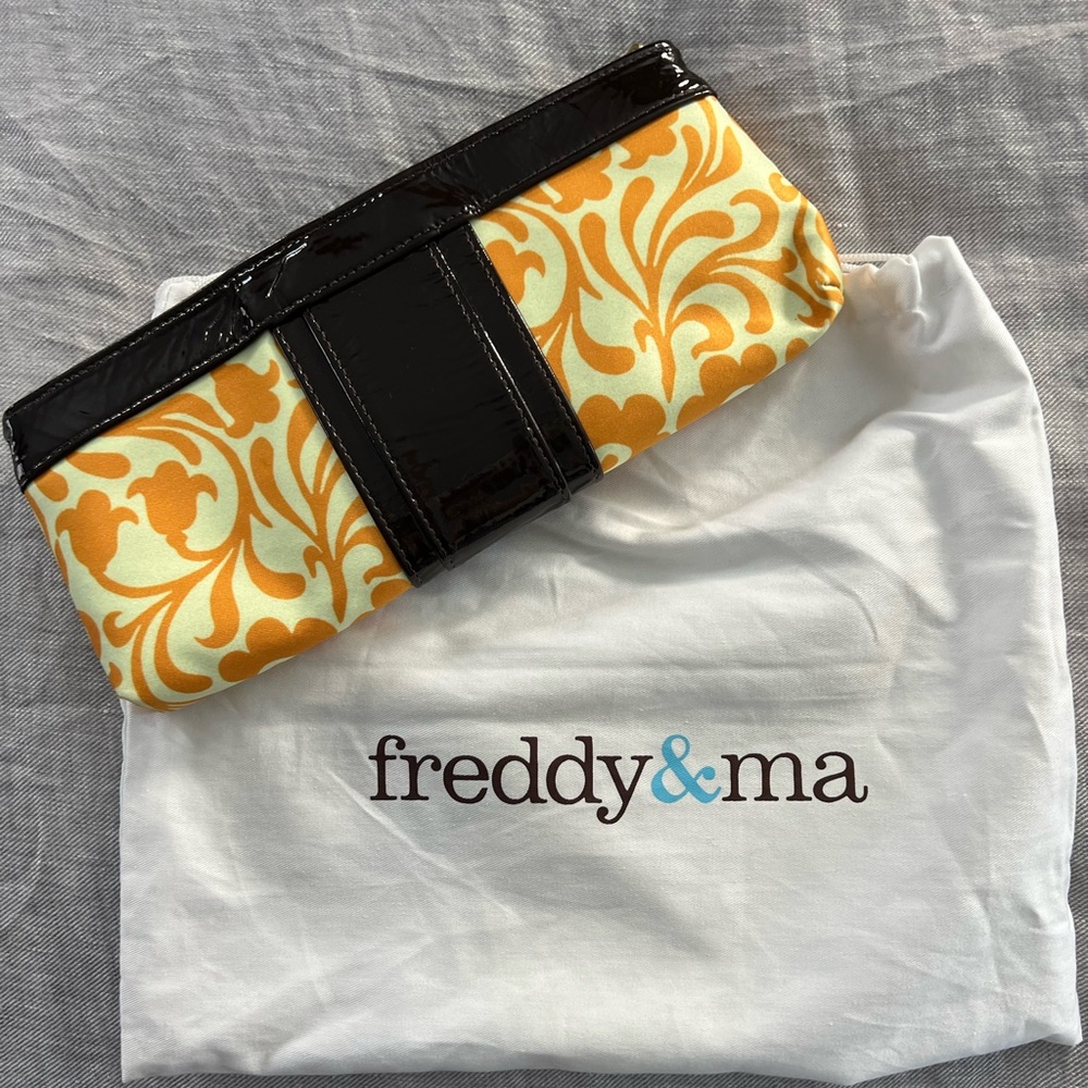 Freddy & Ma custom clutch bag purse patent leather trim